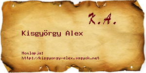 Kisgyörgy Alex névjegykártya