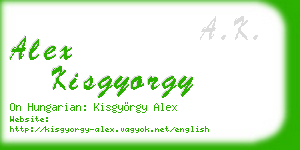 alex kisgyorgy business card